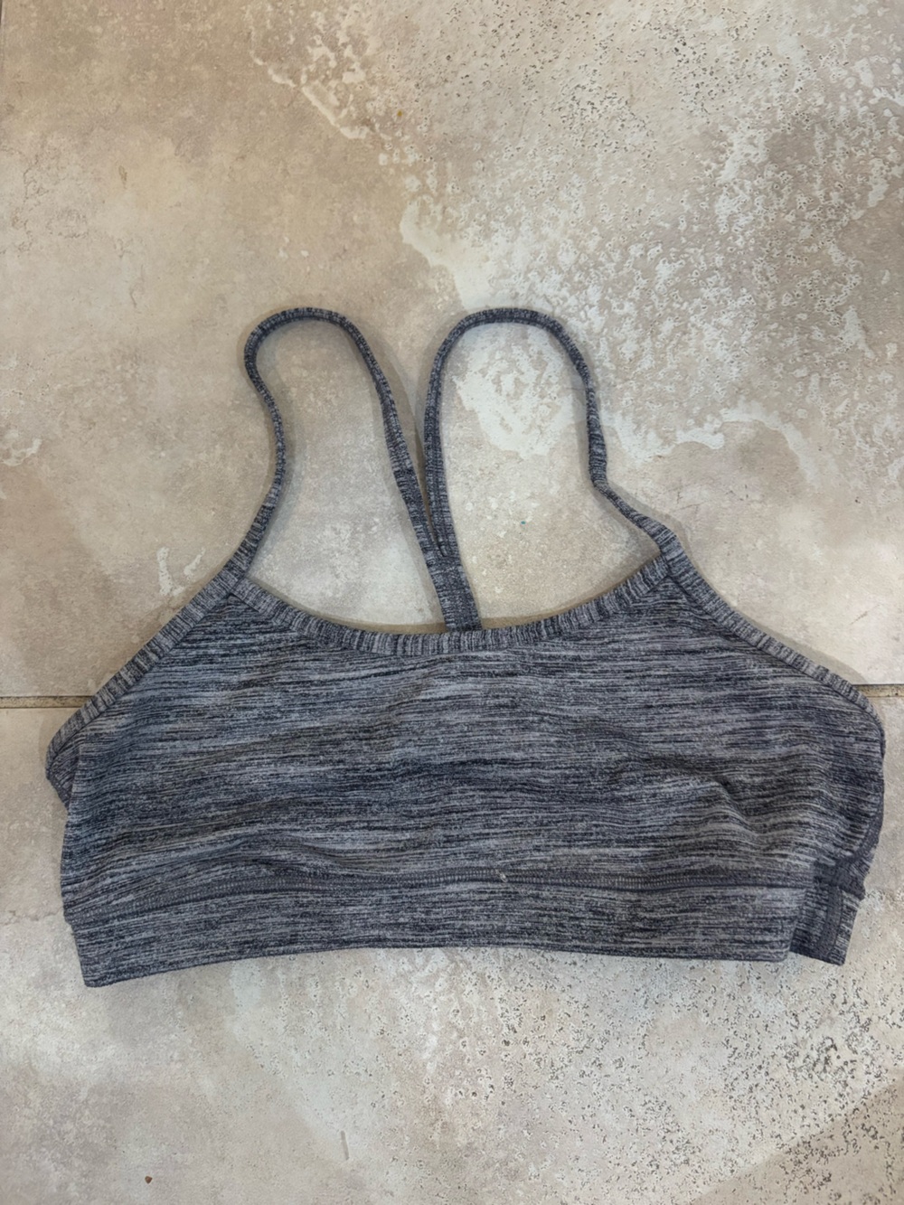 Lululemon Grey Heather Sports Bra with Slim Straps